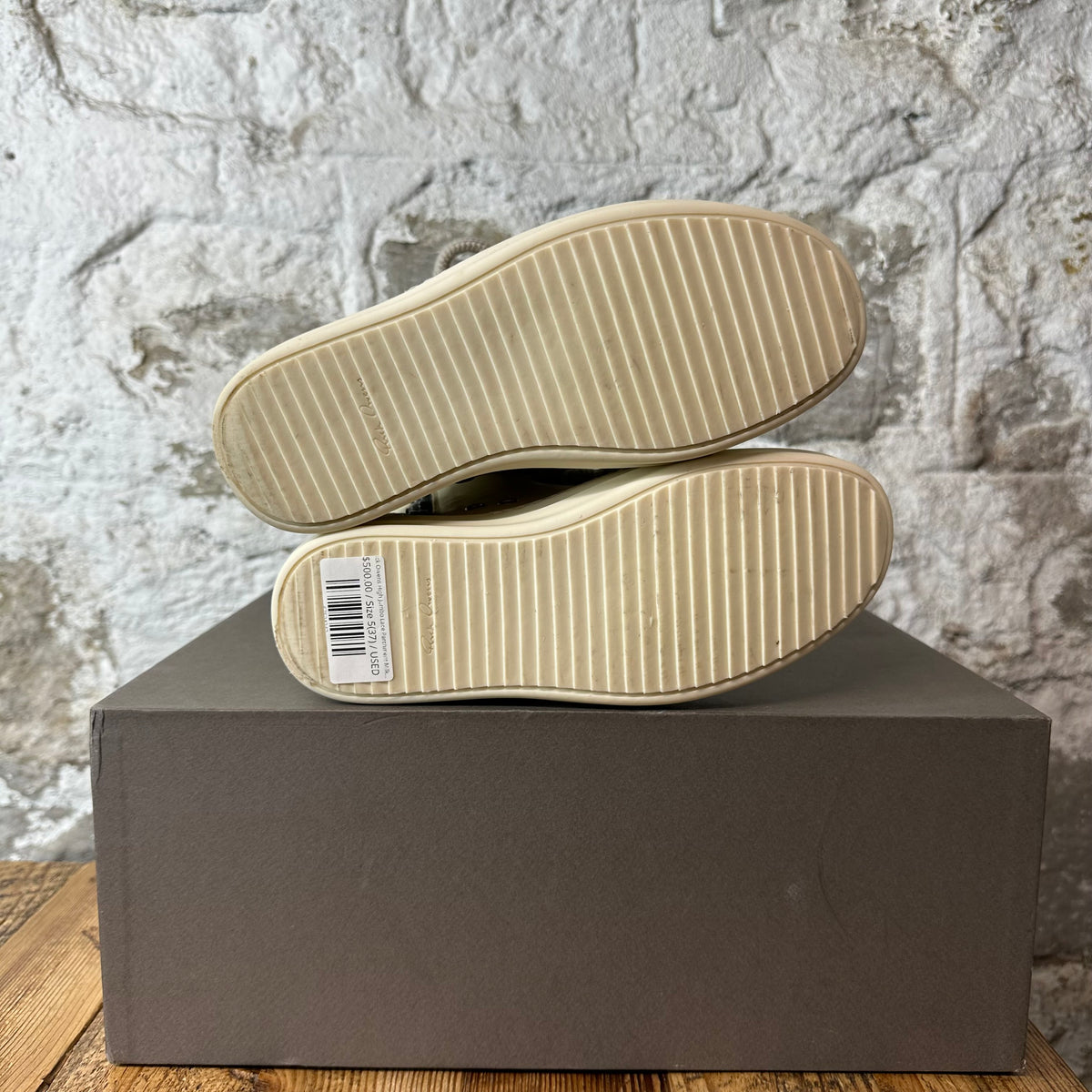 Rick Owens High Jumbo Lace Parchment Milk Sneaker Sz 5 (37)