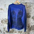 Who Decides War Black Stained Glass Crewneck Blue Sz M