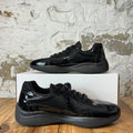 Prada Americas Cup Triple Black Patent Sneaker Sz 8.5