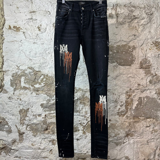 Amiri MA Drip Black Denim Jeans Sz 29