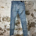 Amiri MX1 Orange Paisley Thrasher Blue Denim Jeans Sz 30