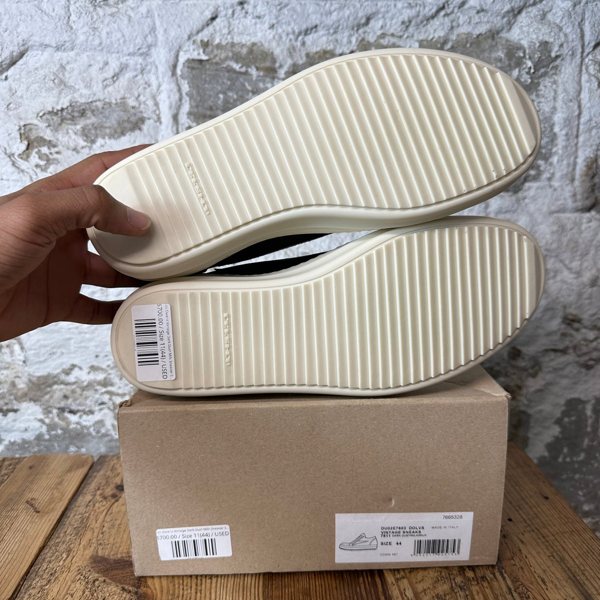 Rick Owens Vintage Dark Dust Milk Sneaker Sz 11 (44)