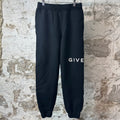 Givenchy White Spellout Black Sweatpants Sz S