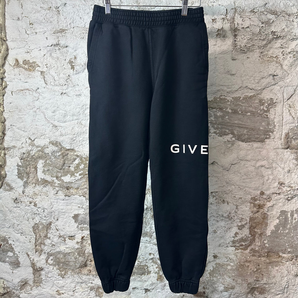 Givenchy White Spellout Black Sweatpants Sz S