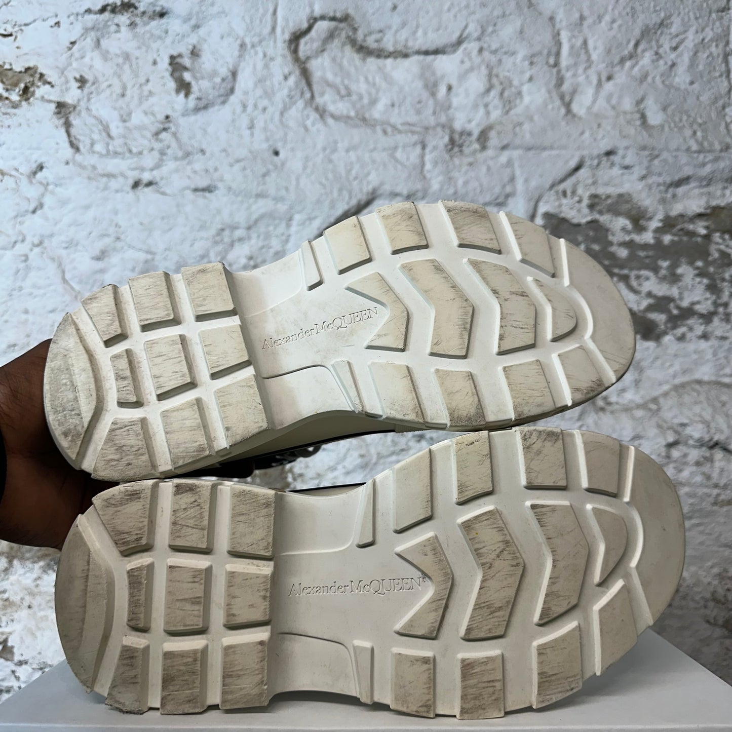 Alexander Mcqueen High Black White Tread Boot Sz 8 (41)