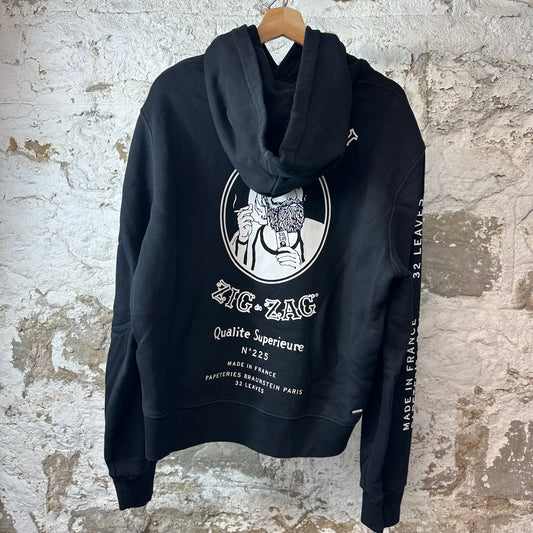 Amiri Zig Zag Logo Black Hoodie Sz S