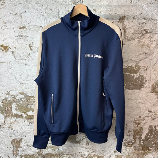 Palm Angels Navy Beige Track Jacket Sz L