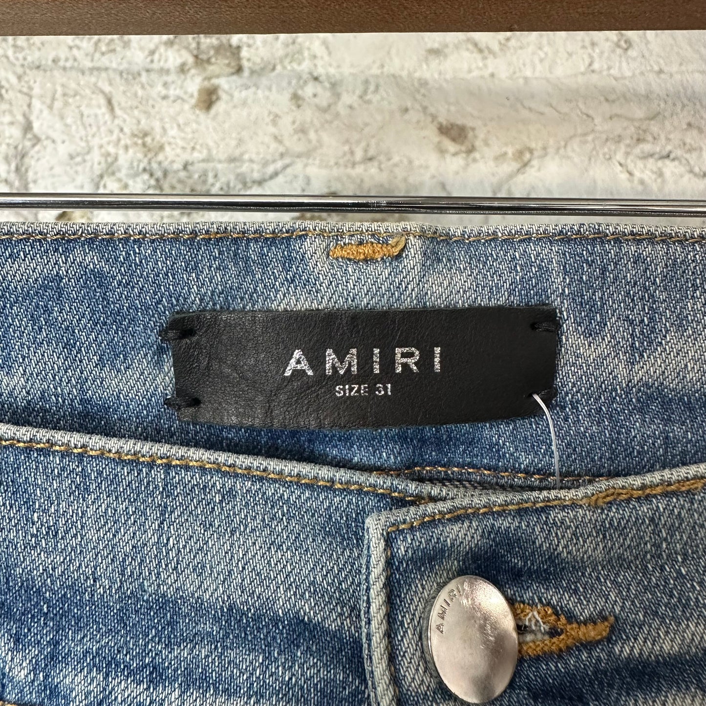 Amiri Distressed Plain Blue Denim Jeans Sz 31