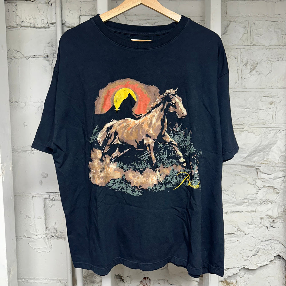 Rhude Santo Horse Vintage Black T-Shirt Sz M