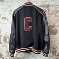 Celine Burgundy C Logo Leather Wool Teddy Jacket Black Sz L (52)