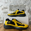 Prada Americas Cup Yellow Patent Black Sneaker Sz 6