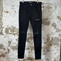 Amiri MX1 Multicolor Paisley Black Denim Jeans Sz 33