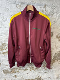 Palm Angels Maroon Yellow Stripe Track Jacket Sz L