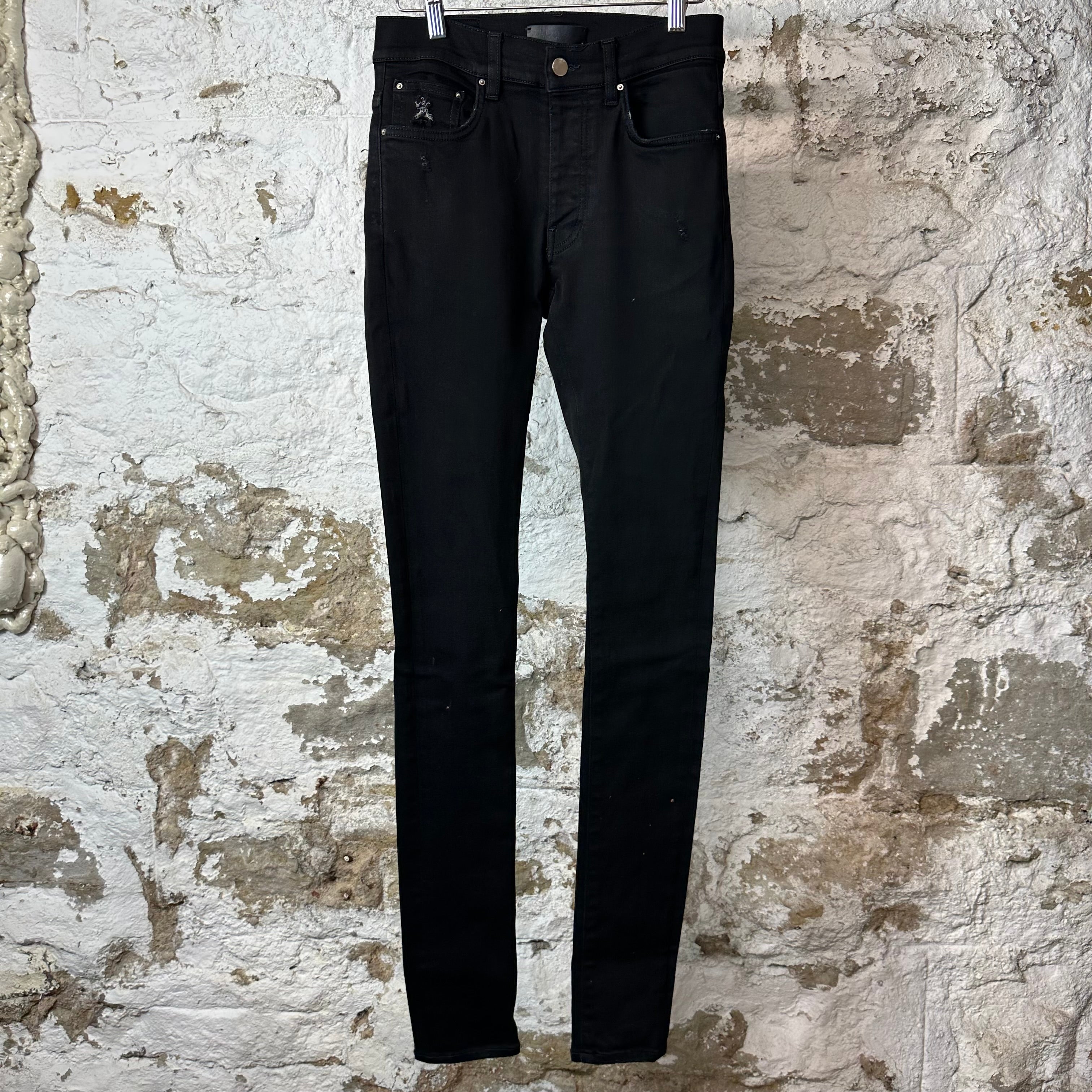 Amiri Plain Black Denim Jeans Sz 28