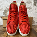 Christian Louboutin High Red Leather Spike Sneaker Sz 11 (44)