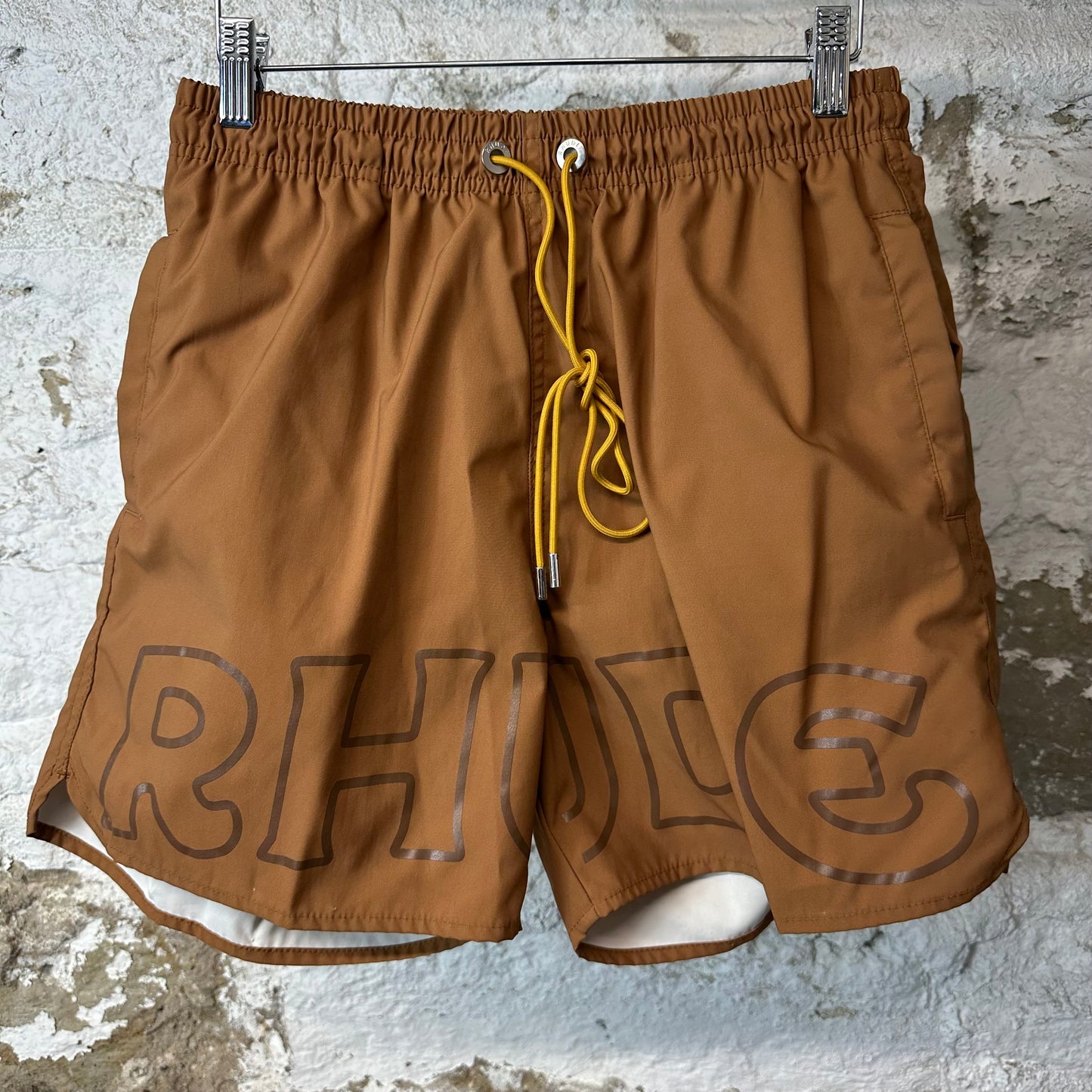 Rhude Camel Logo Swim Trunks Sz L