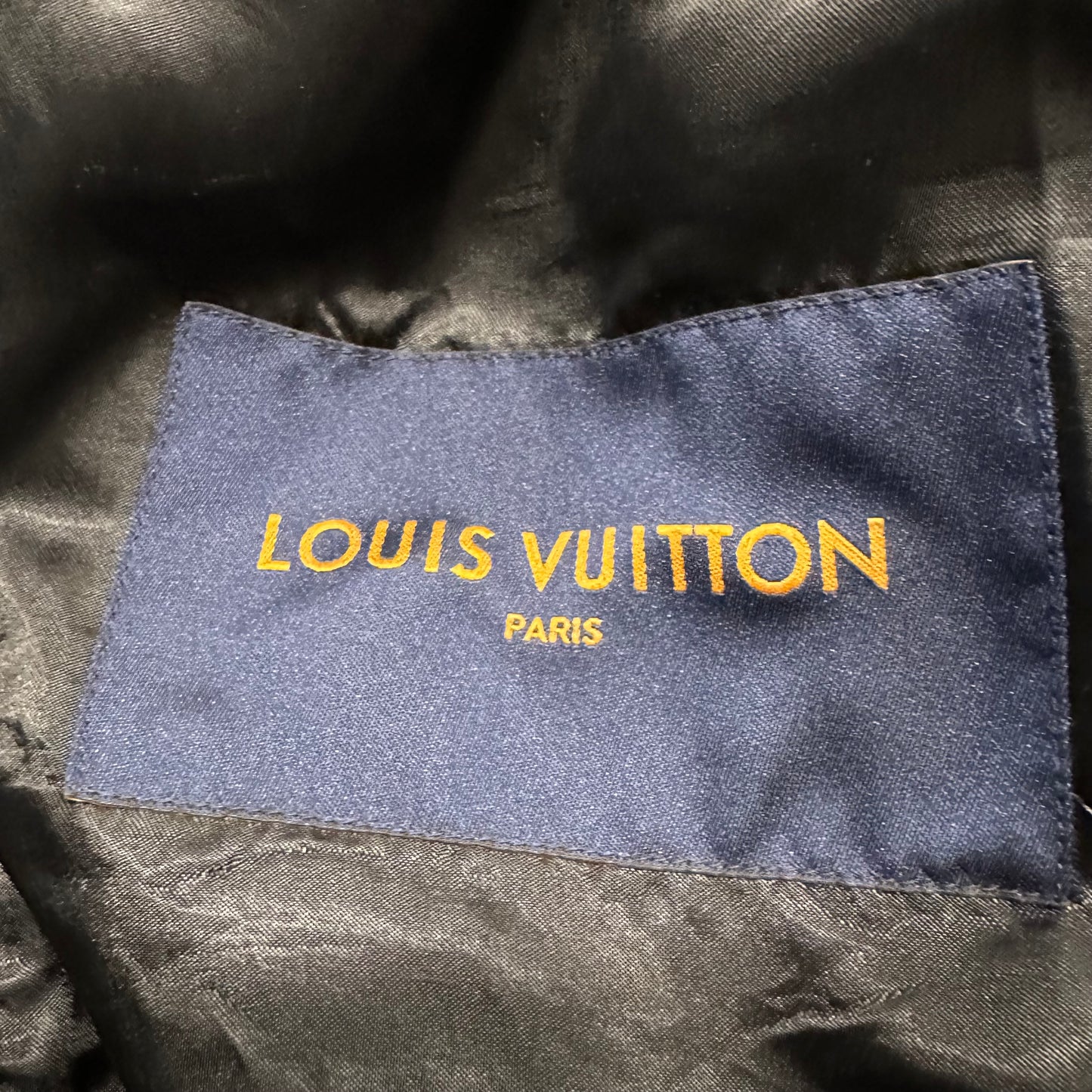 Louis Vuitton Black Monogram Leather Wool Mask Varsity Jacket Sz M (48)