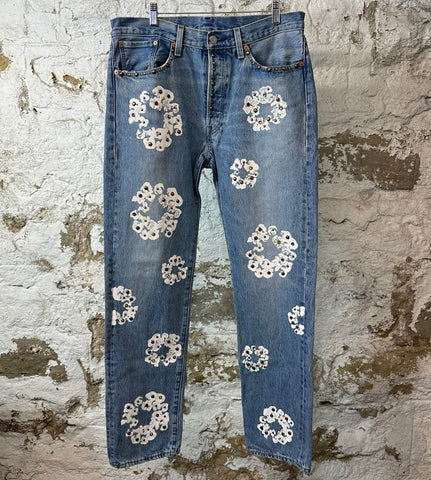 Denim Tears White CW Crystal Blue Denim Jeans Sz 33