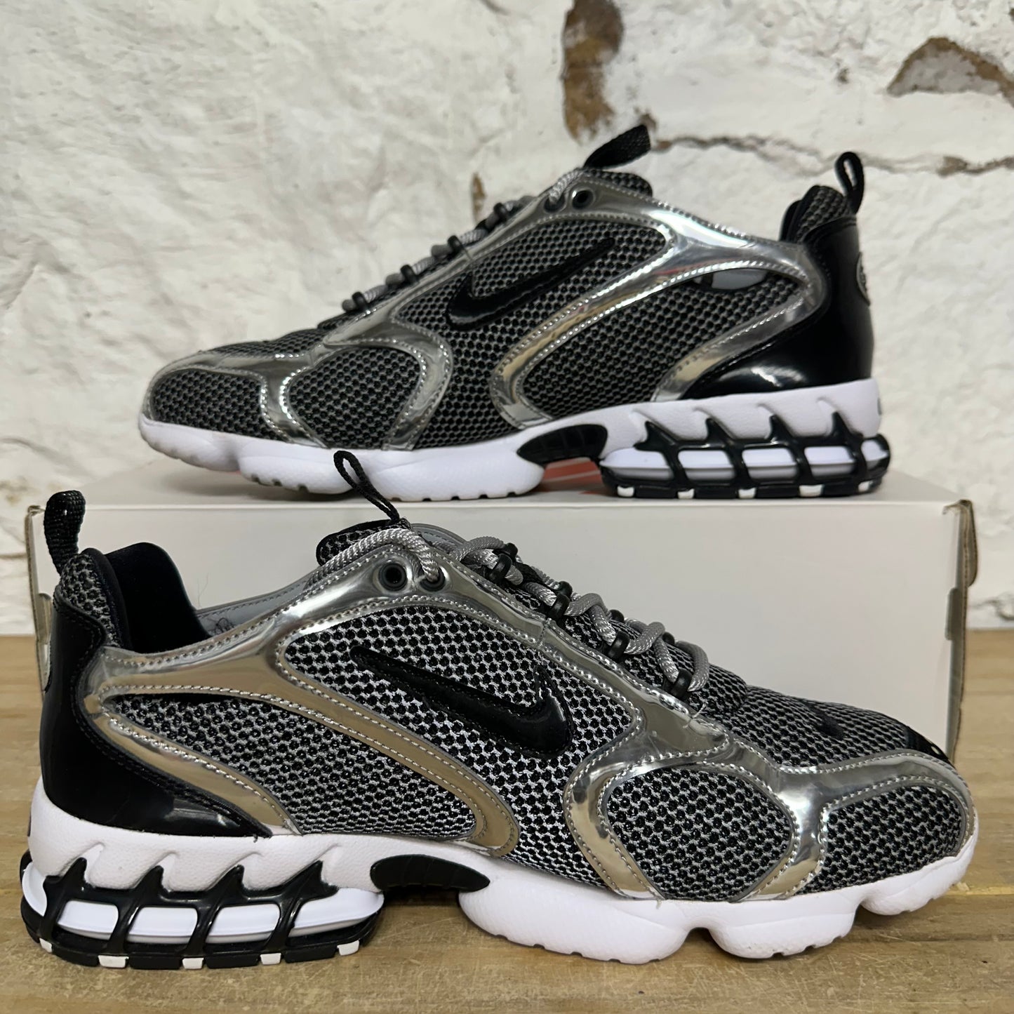 Nike Air ZM Spiridon Stussy Pure Platinum Sz 10.5