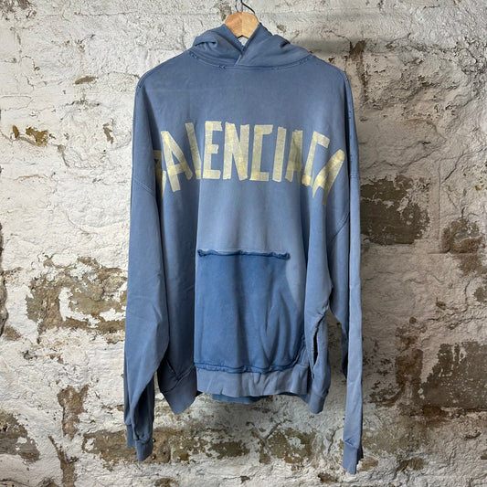 Balenciaga Tape Haze Blue Hoodie Sz L