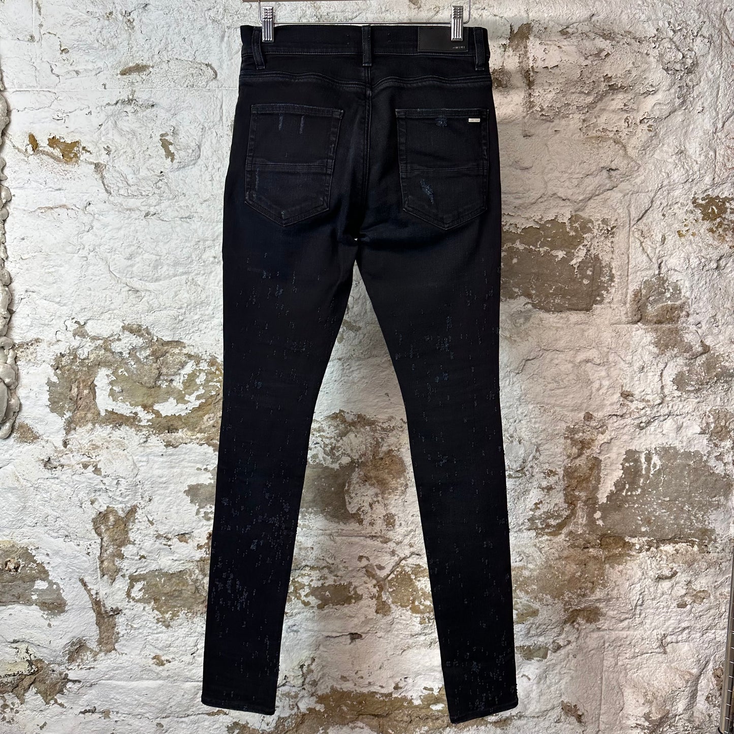 Amiri Knee Rip Shotgun Black Denim Jeans Sz 29