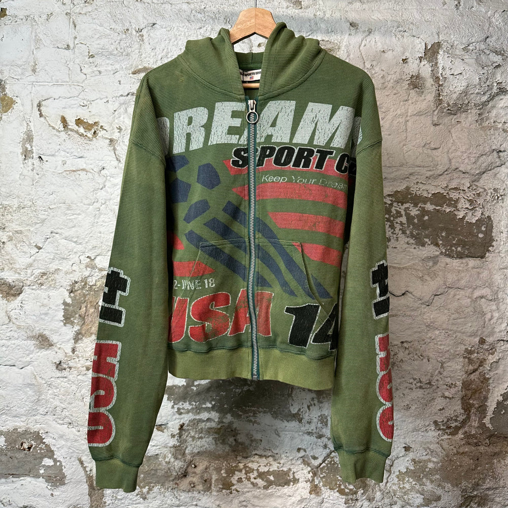 Vale USA14 Thermal Zip Up Hoodie Green Sz L