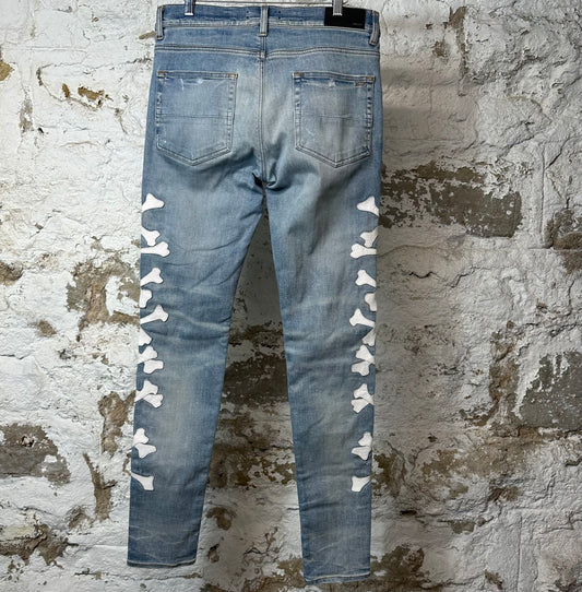 Amiri White Bone Blue Denim Jeans Sz 32