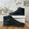Chanel High Triple Black CC Leather Sneaker Sz 9 (42)