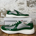 Prada Americas Cup Green Patent Gray White Sneaker Sz 13