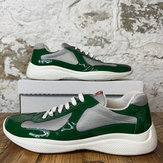 Prada Americas Cup Green Patent Gray White Sneaker Sz 13