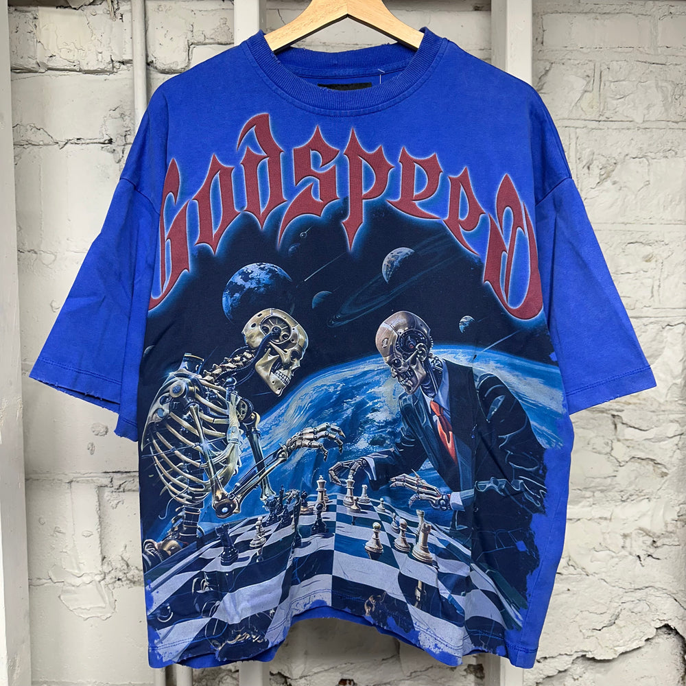 Godspeed Checkmate Blue T-Shirt Sz S