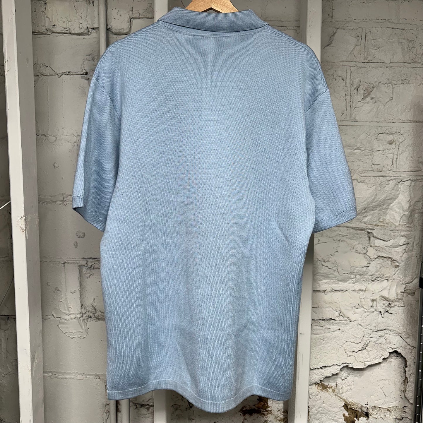 Burberry Spellout Light Blue Knit Polo Sz S