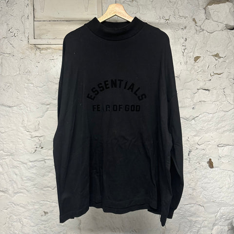 FOG Essentials Arc Logo Black L/S T-Shirt Sz M