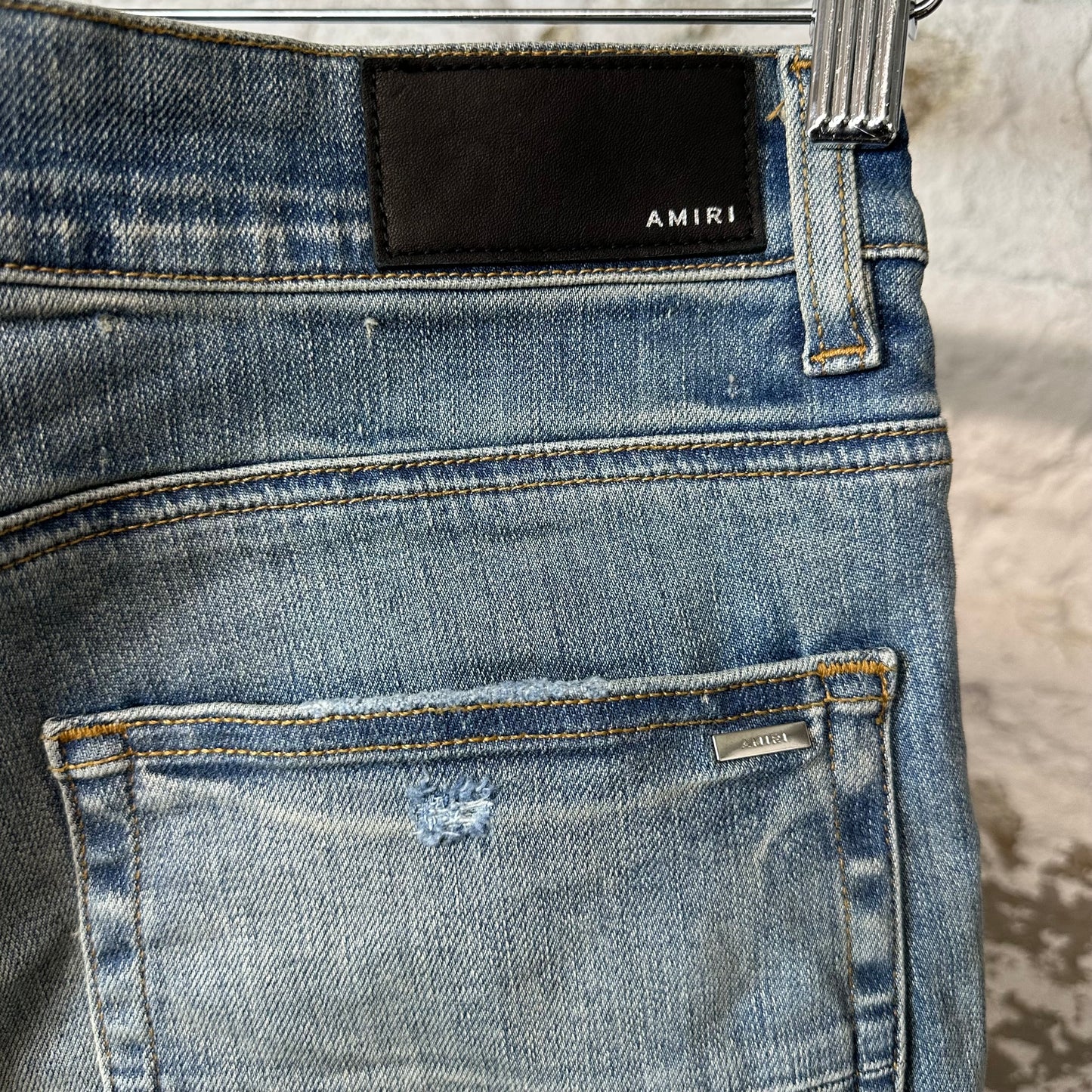 Amiri Orange TGCM Bue Denim Jeans Sz 34
