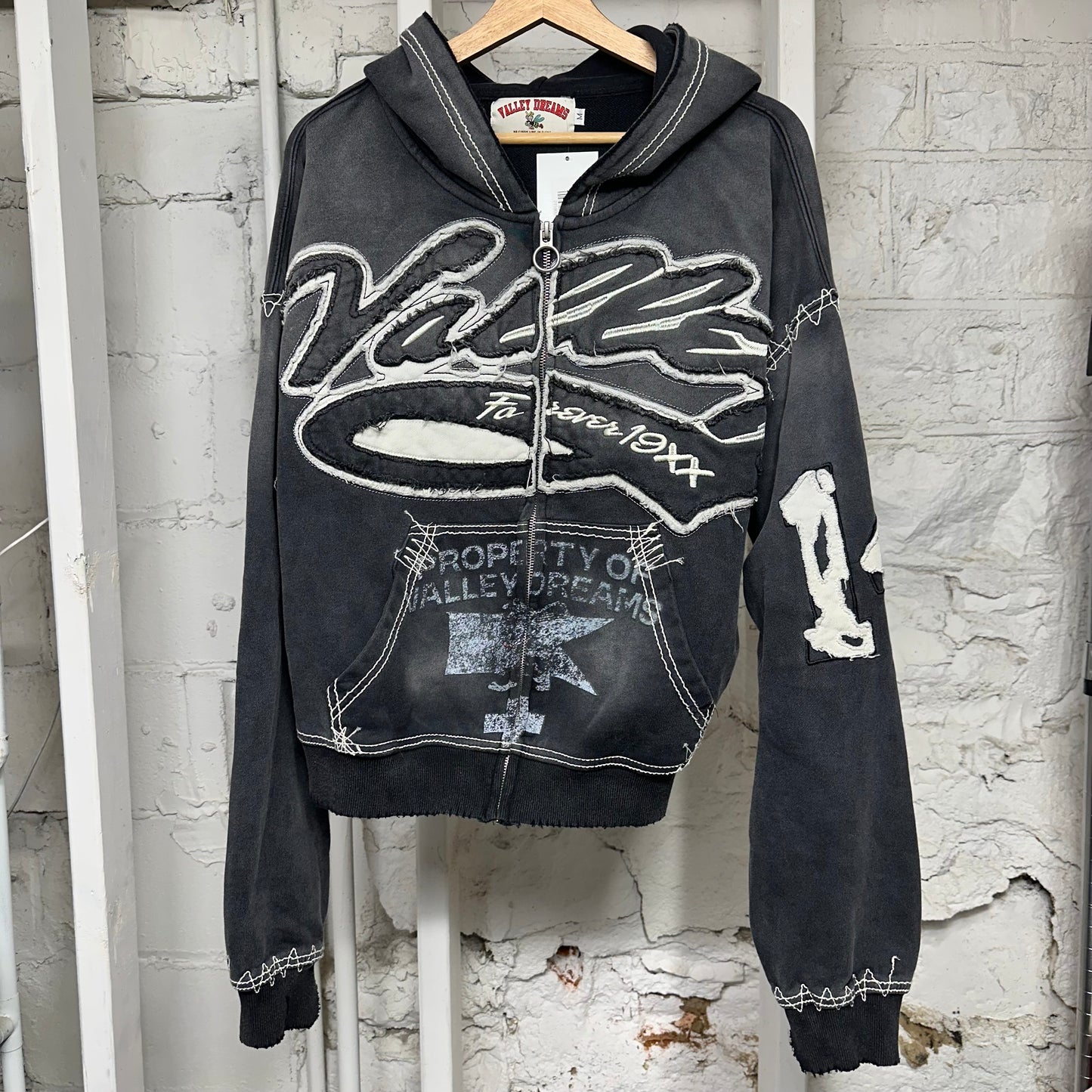 Vale Religion Black Zip Up Hoodie Sz M