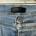 Amiri Embroidered Reaper Logo Blue Denim Jeans Sz 38