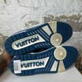 Louis Vuitton Blue Monogram White Trainer Sneaker Sz 7.5 (6LV)