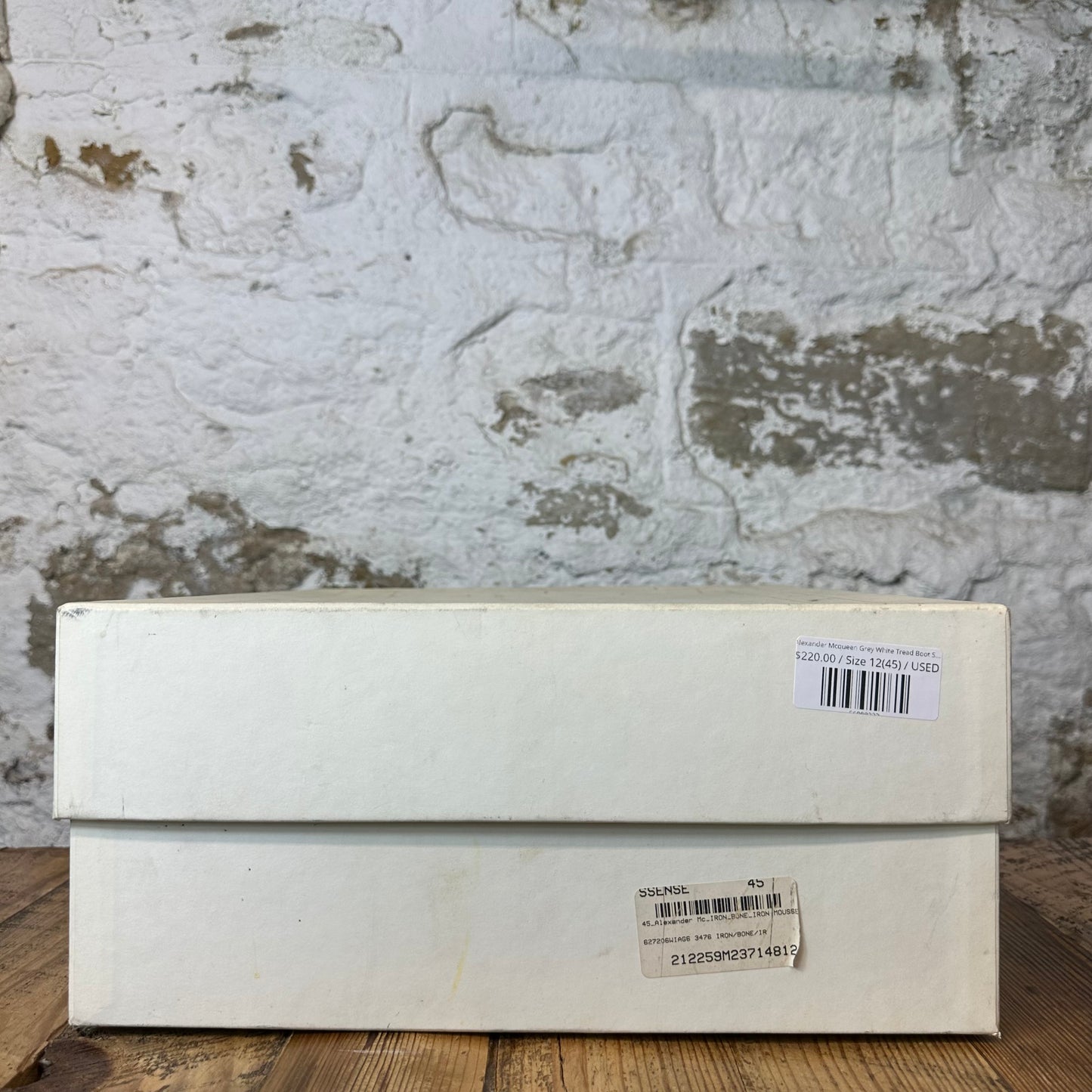 Alexander Mcqueen Grey White Tread Boot Sz 12 (45)