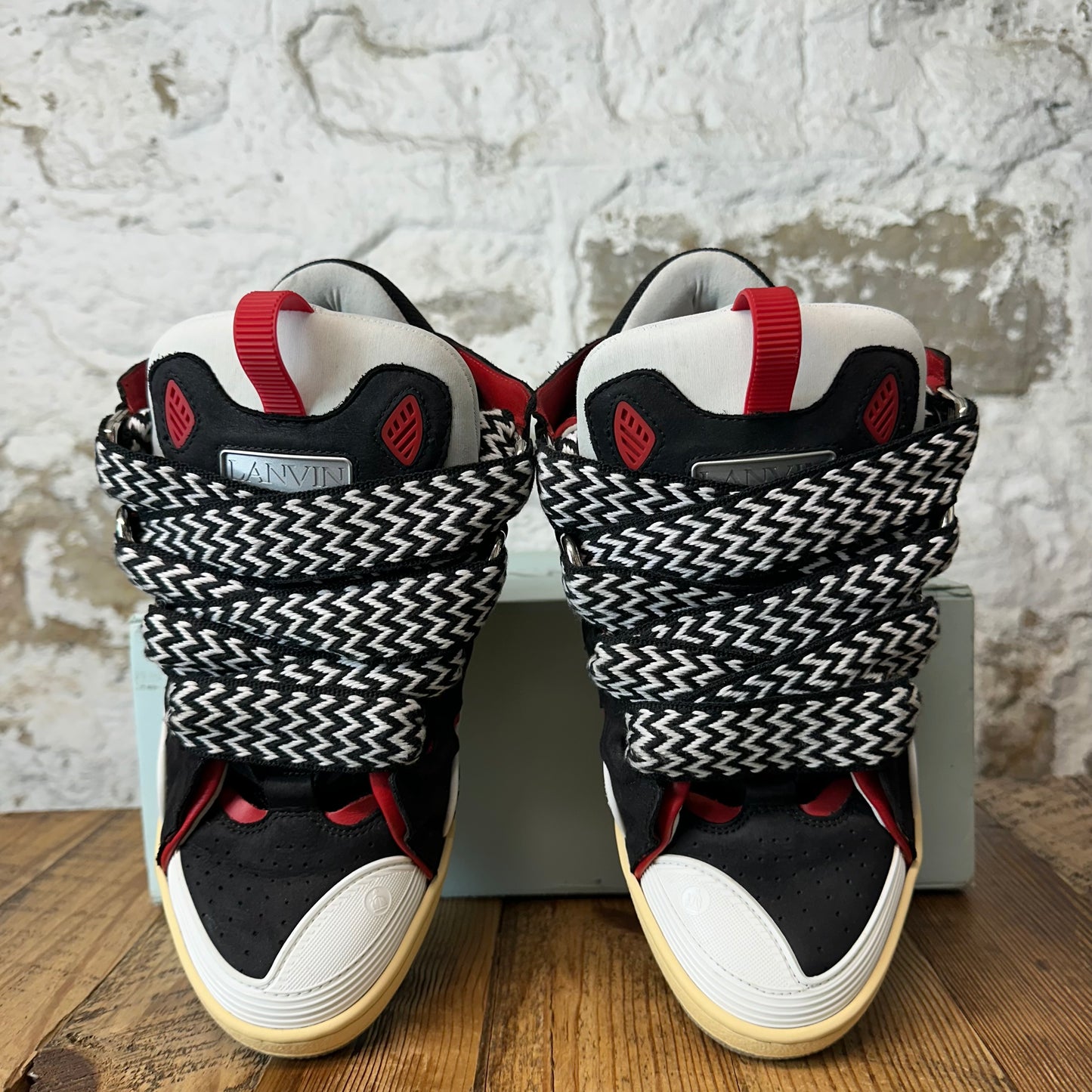 Lanvin Curb Black White Red Sneaker Sz 10 (43)