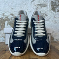 Prada Americas Cup Navy Patent Grey White Sneaker Sz 10.5
