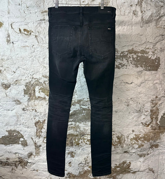 Amiri Distressed Faded Black Denim Jeans Sz 32