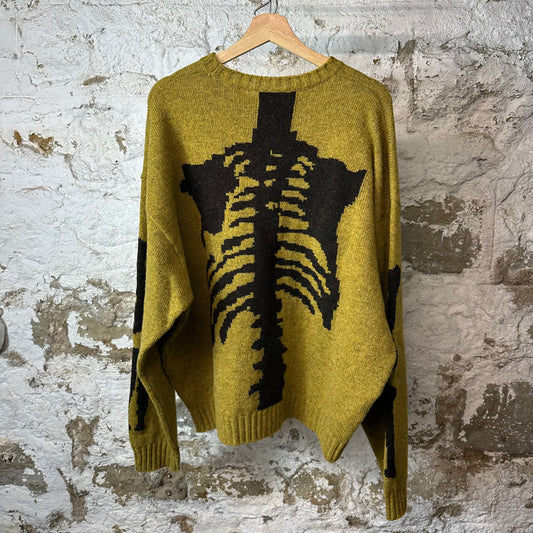 Kapital 5G Wool Knit Bone Crewneck Mustard Sz L (3)