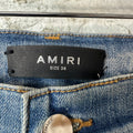 Amiri MX1 Multicolor Flannel Thrasher Blue Denim Jeans Sz 34