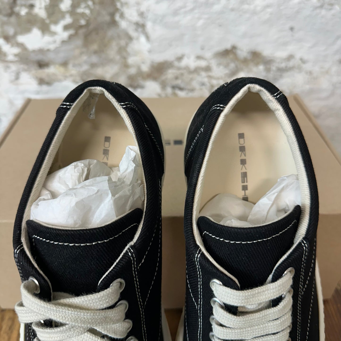 Rick Owens Vintage Pentastitch Black Milk Sneaker