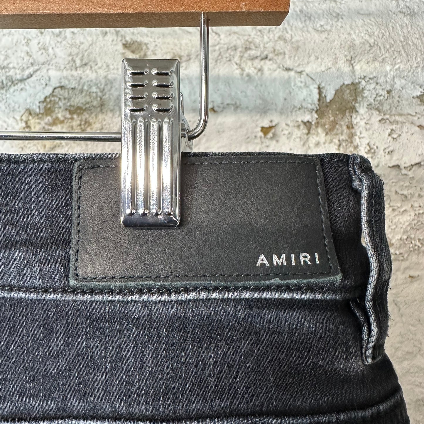 Amiri MX1 Brown Plaid Flannel Black Denim Jeans Sz 34