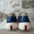 Prada Americas Cup Aviation Blue Patent Grey White Sneaker Sz 7