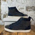 Christian Louboutin High Navy Suede Spike Sneaker Sz 8.5 (41.5)