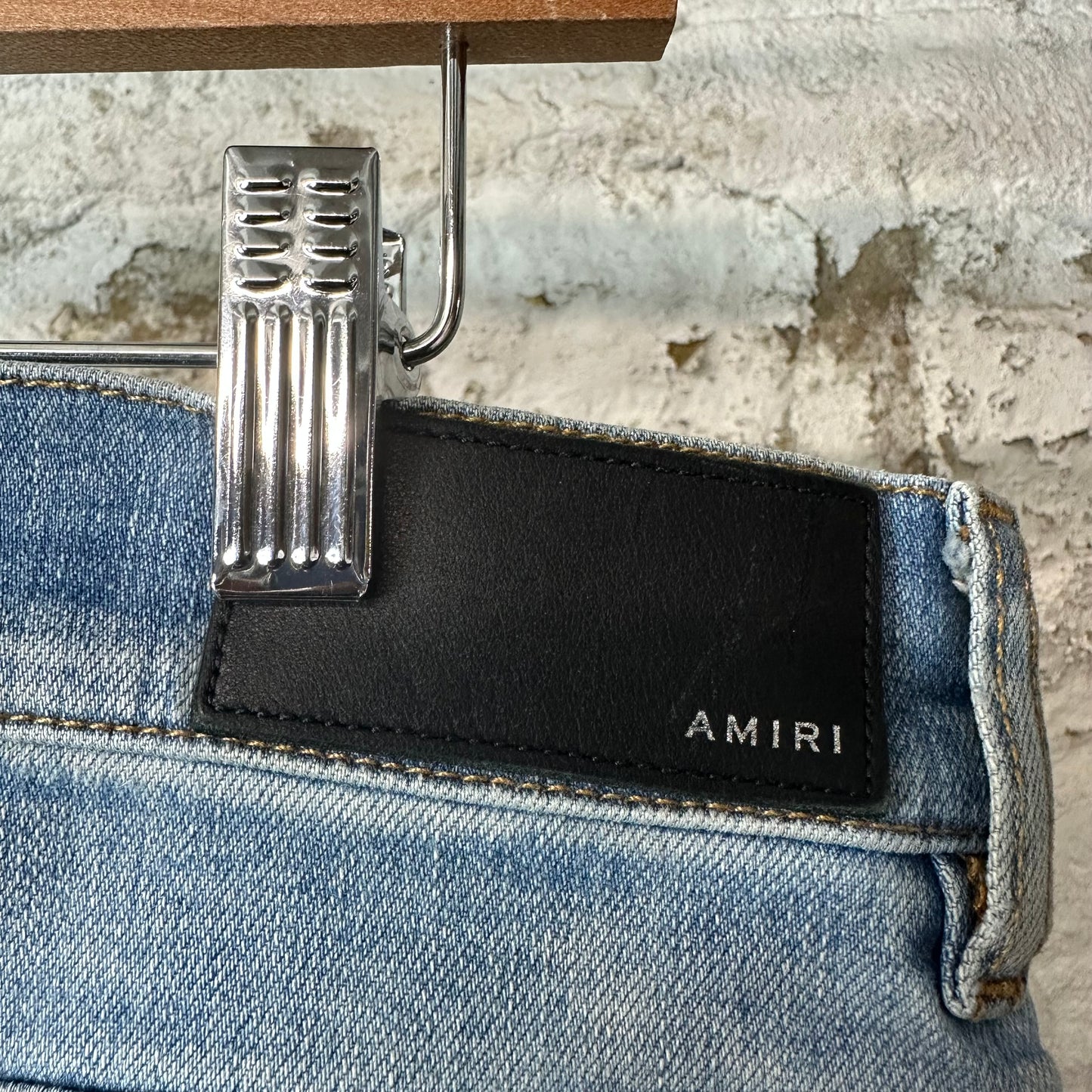 Amiri MX2 Multicolor Flannel Blue Denim Jeans Sz 34