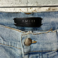 Amiri MX1 Black Suede Blue Denim Jeans Sz 33