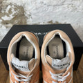 Chanel CC Salmon White Trainer Sneaker Sz 6.5 (39.5)